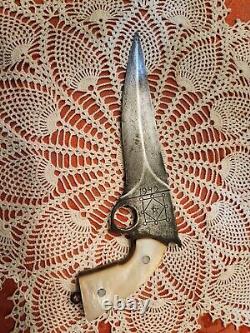 Antique Ring of Solomon Trench Knife Talisman Handmade One of a Kind Pearl