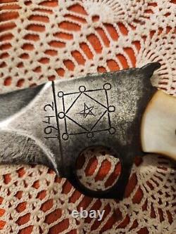 Antique Ring of Solomon Trench Knife Talisman Handmade One of a Kind Pearl