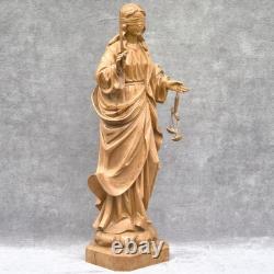 Antique handcarved lady justice 21.2 one of a kind 54 cm handmade wood statue
