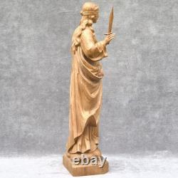 Antique handcarved lady justice 21.2 one of a kind 54 cm handmade wood statue