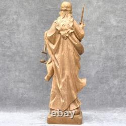Antique handcarved lady justice 21.2 one of a kind 54 cm handmade wood statue