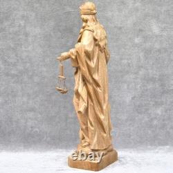 Antique handcarved lady justice 21.2 one of a kind 54 cm handmade wood statue