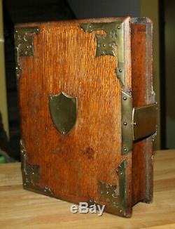 Antique vintage large wood brass clasp Bible box ONE OF A KIND hand crafted