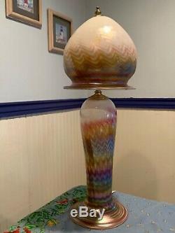 Art Deco hand-blown glass table lamp. One-of-a-kind