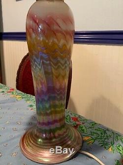 Art Deco hand-blown glass table lamp. One-of-a-kind