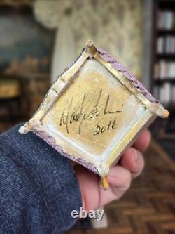 Artisan Miniature Dollhouse Maritza Moran Canopy Chair Needlepoint OOAK 2016