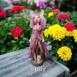 Artist made doll, handmade, collectible, Cat doll, one of a kind handmade doll