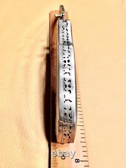 Artistic Hand Scrolled one of a kind Damascus Pocket Knife