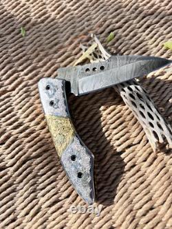 Artistic Scrolled one of a kind Damascus, Pocket Knife