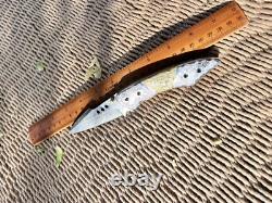 Artistic Scrolled one of a kind Damascus, Pocket Knife