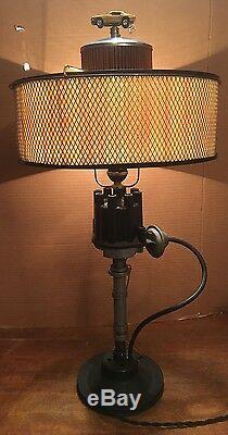 Automotive Steam Punk Vintage Antique One Of A Kind Electric Table Lamp