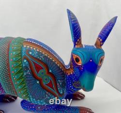 BLUE ARMADILLO- One of a kind wood hand-carved ALEBRIJE from Oaxaca, México