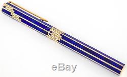 BOUCHERON LAPIS LAZULI 18K SOLID GOLD with DIAMONDS FOUNTAIN PEN ONE OF A KIND