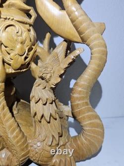 Balinese Carved Vishnu Riding Garuda 24 2003 Bali ONE OF A KIND Fast Shipping