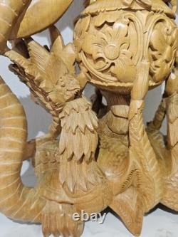 Balinese Carved Vishnu Riding Garuda 24 2003 Bali ONE OF A KIND Fast Shipping