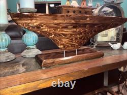 Beautiful Hand Carved One Of A Kind! Arc Ship Boat Home Decor 37LX 14LX 6.5W