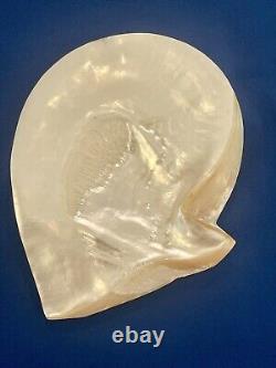 Beautiful Natural One of a Kind Mother of Pearl Shell Footed Caviar Trinket Dish