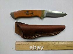 Bill Duff made knife rare scrimshaw of archer one of a kind & leather Sheath