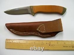 Bill Duff made knife rare scrimshaw of archer one of a kind & leather Sheath