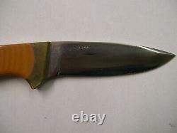 Bill Duff made knife rare scrimshaw of archer one of a kind & leather Sheath