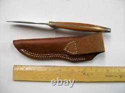 Bill Duff made knife rare scrimshaw of archer one of a kind & leather Sheath