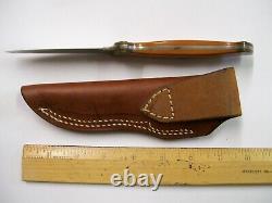 Bill Duff made knife rare scrimshaw of archer one of a kind & leather Sheath