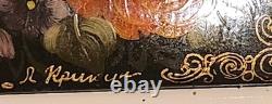 Black Painter Russian Laca Signed Autographed Boxes Pin Rare Only One Kind