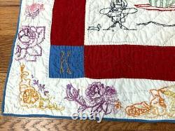 Book Worthy! PA Dated 1937 Pictorial CRIB Quilt Vintage Ship Motifs ONE of KIND