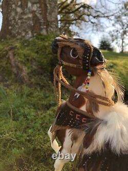 Breyer Traditional Gawani Pony Boys Kola white AND One of a kind Native Tack