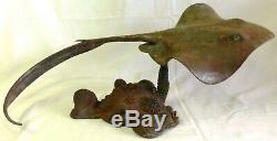 Bronze STINGRAY, Fine Art Sculpture One-of-a-Kind Collectible Animal Figurine