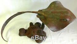 Bronze STINGRAY, Fine Art Sculpture One-of-a-Kind Collectible Animal Figurine