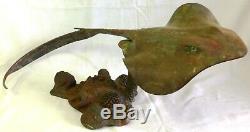 Bronze STINGRAY, Fine Art Sculpture One-of-a-Kind Collectible Animal Figurine