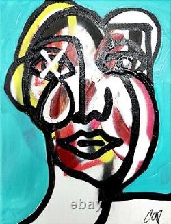 CORBELLIC Abstract Expressionism 10x8 Watcher Collectible Contemporary Portrait