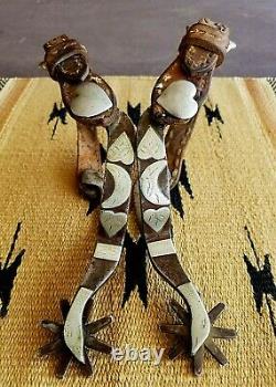 CROCKETT Custom made One of a Kind-1930's-Goosehead SPURS & STRAPS withHistory