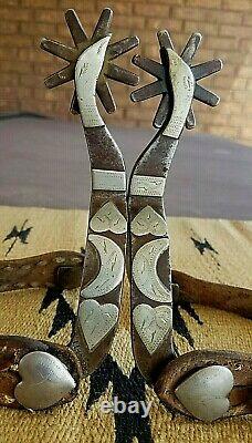 CROCKETT Custom made One of a Kind-1930's-Goosehead SPURS & STRAPS withHistory