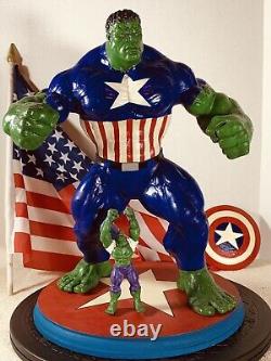 CUSTOM STATUE HULK as CAPTAIN AMERICA ONE OF A KIND MYSTERY SCULPTOR