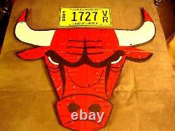 Chicago Bulls License Plate Logo Sign! One Of A Kind Piece For A Bulls Fan