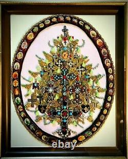 Christmas Tree Framed Jewelry Holidays One Of A Kind Art Gift Cross Collection