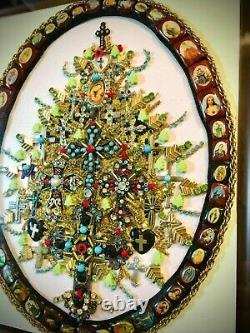 Christmas Tree Framed Jewelry Holidays One Of A Kind Art Gift Cross Collection