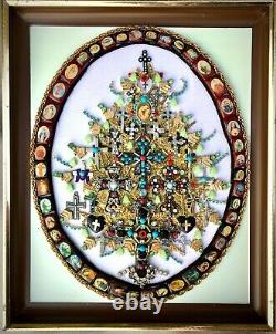 Christmas Tree Framed Jewelry Holidays One Of A Kind Art Gift Cross Collection