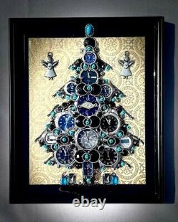 Christmas Tree, Watch Collection, Framed Jewelry One Of A Kind Art