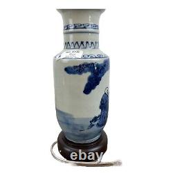 Classic Blue White Table Lamp Oriental Danny Handpainted Design One Of A Kind