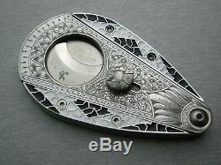 Cloisonne Xikar cigar cutter custom hand engraved Xi3 Art deco One of a kind