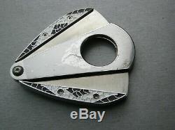 Cloisonne Xikar cigar cutter custom hand engraved Xi3 Art deco One of a kind