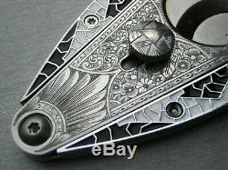 Cloisonne Xikar cigar cutter custom hand engraved Xi3 Art deco One of a kind