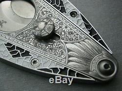 Cloisonne Xikar cigar cutter custom hand engraved Xi3 Art deco One of a kind