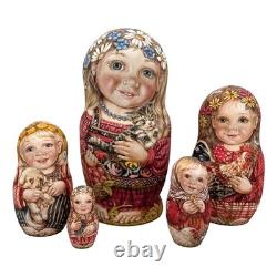 Collectable Russian Hand painted Nesting Dolls One of a Kind