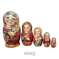 Collectable Russian Hand painted Nesting Dolls One of a Kind