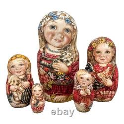 Collectable Russian Hand painted Nesting Dolls One of a Kind