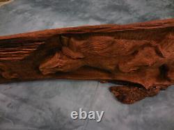 Collectible One of a kind Seven Horses Head Wood Carving Plaque figurine